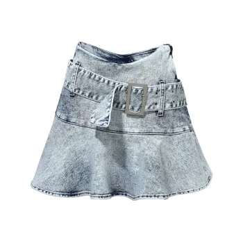 FTT Flythetruth Denim Short Skirts Women's Blue
