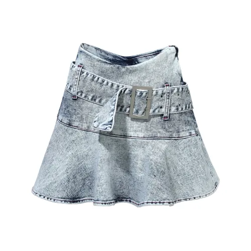 FTT Flythetruth Denim Short Skirts Women's Blue