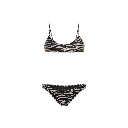 The Attico Zebra Printed Stretched Bikini Set