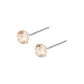 [999 Fine Silver]4mm Champagne Gold Zircon Stud Earrings