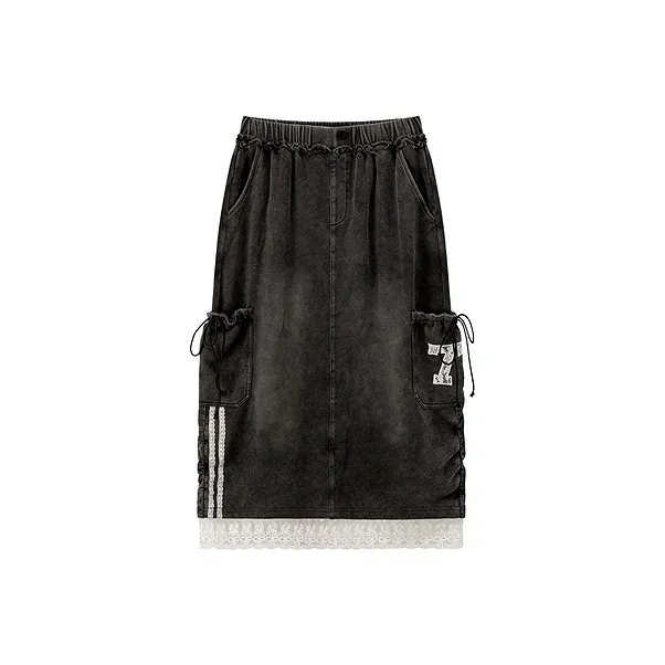 CHUU Casual Long Skirts Women's Black-0