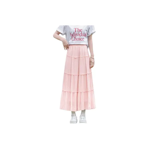 SITOL Casual Long Skirts Women's Pink
