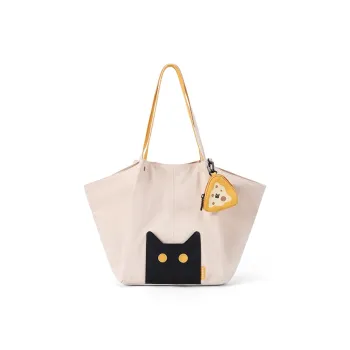 NOXXON Nylon Tote Handbag, Shoulder Bag Women's Khaki/Obsidian Black