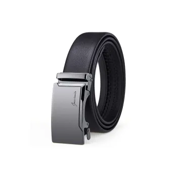 Jeccieziio Top Grain Cow Leather Belts Men's Gunmetal Width 3.5cm, Writing A Greeting Card, Printing Photos