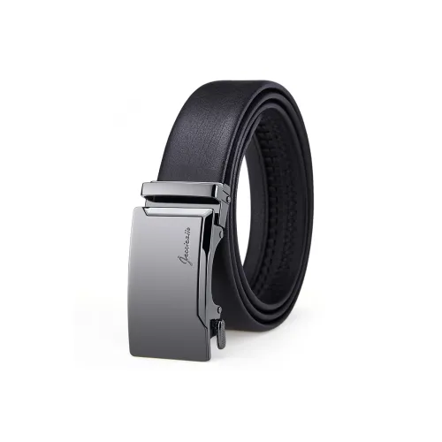 Jeccieziio Top Grain Cow Leather Belts Men's Gunmetal Width 3.5cm, Writing A Greeting Card, Printing Photos