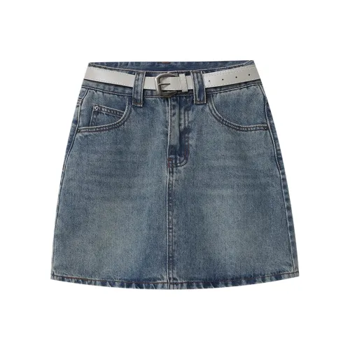 CHARM PICK Denim Short Skirts Women's Blue