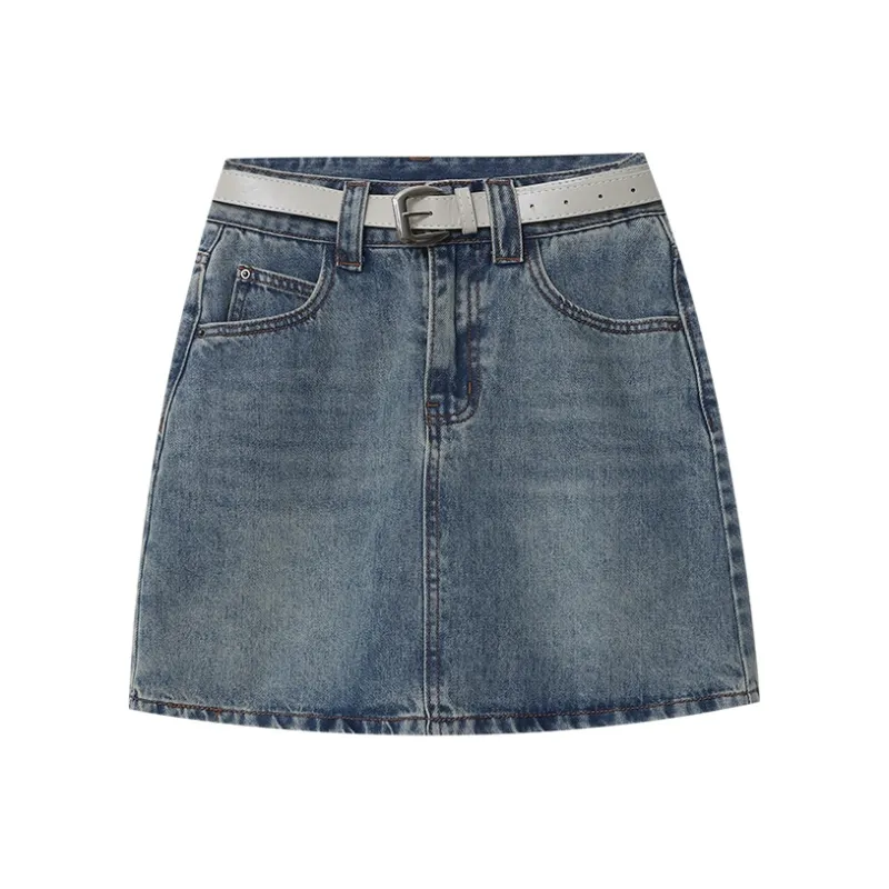 CHARM PICK Denim Short Skirts Women's Blue-0