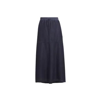 Adidas LUXFLOW Casual Long Skirt Women's Navy Blue