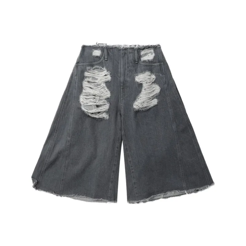 ADER ERROR Denim Shorts Women's Dusty Gray-0