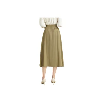 SMEN Casual Long Skirts Women's Green