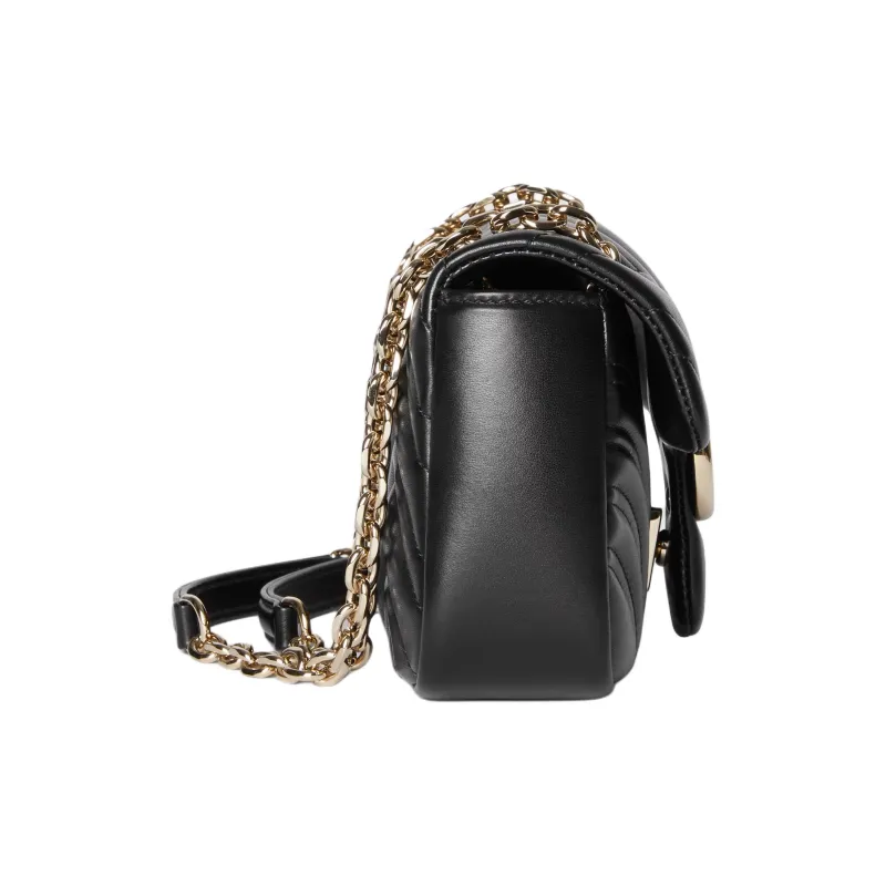 GUCCI GG Marmont Lambskin Shoulder Bag Trumpets Women's Black-2