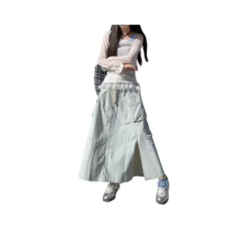 Rose Casual Long Skirts Women's Pea Green