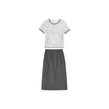XIANGYING Skirt Set Women's Medium Gray