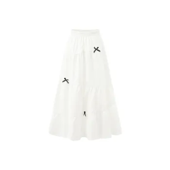 XUANSHU Casual Long Skirt Women's White