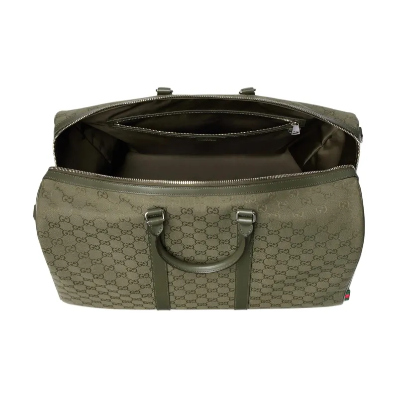 GUCCI Canvas Portable One Shoulder Travel Bag Men's Green-4