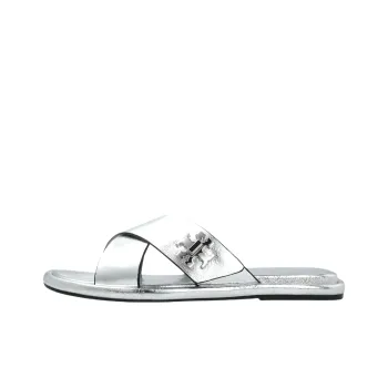 TORY BURCH Slide Slippers Women's Silver