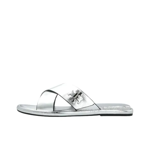 TORY BURCH Slide Slippers Women's Silver