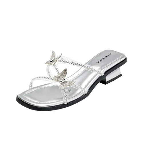 EXULL Q Slip Resistant Slide Slippers Women's Silver