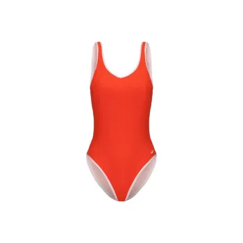 DECATHLON SS25 One piece Swimsuit Women's Bright Red/Snow