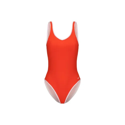 DECATHLON SS25 One piece Swimsuit Women's Bright Red/Snow
