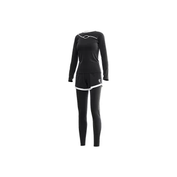 QIAODAN Two Piece Swimsuit Beach Suit Women's Black White