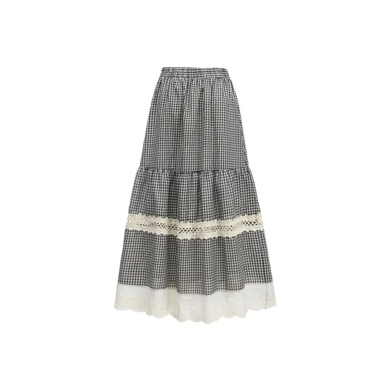 DOKZB Casual Long Skirt Women's Black-0