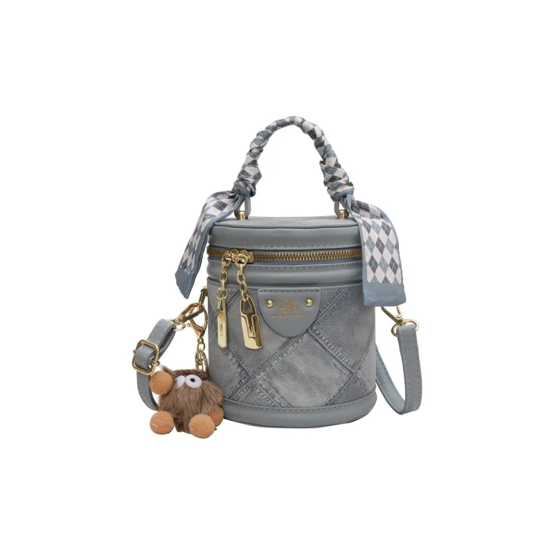 FCTOSSR PU Bucket Bag Handbag Regular Women's White/Black/Blue-12