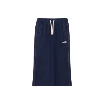 PUMA CORE HERITAGE FW24 Casual Long Skirt Women's Dark Blue