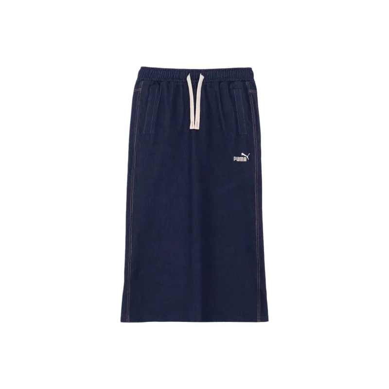 PUMA CORE HERITAGE FW24 Casual Long Skirt Women's Dark Blue-0