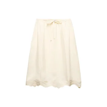 PRADA Drawstring waist Silk Midi Skirt