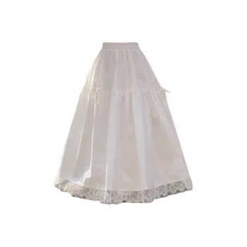 FLIM Casual Long Skirts Women's White
