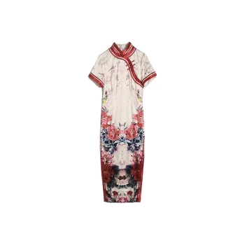 Mapping Cheongsam Women's Multicolor
