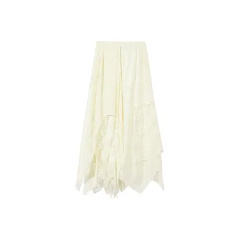 Ouyang Casual Long Skirt Women's Vanilla Apricot