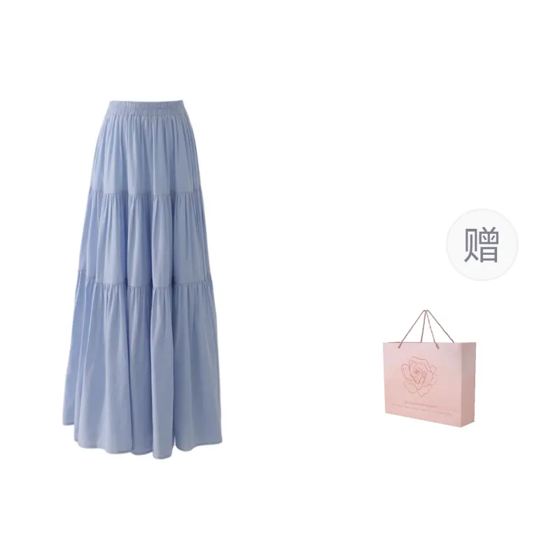 ZAZN Casual Long Skirts Women's Pink-14