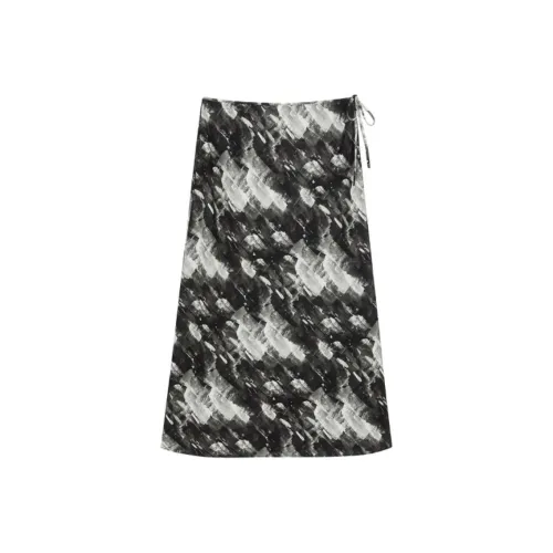 Bebe Casual Long Skirt Women's Black White