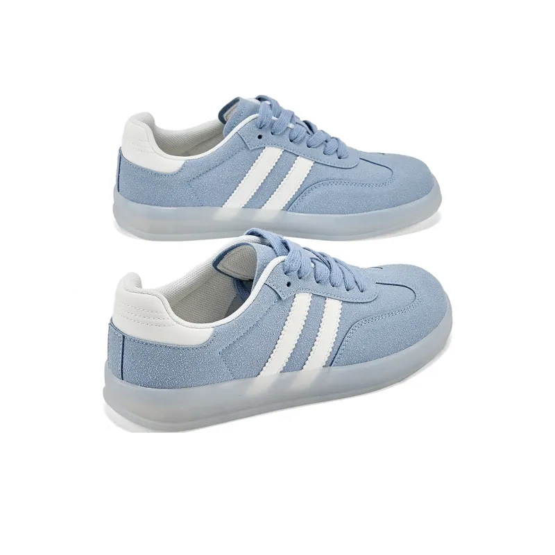 La Chapelle Trendy Campus Korean Style High School Minimalist Style Low Top Skateboard Shoes Women's Blue-2