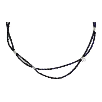 OLIO E ACETO 925 Sterling Silver Necklaces Unisex White/Dark Blue