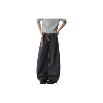KLAMMKICKS Suit Trousers Unisex Dark Gray With Belt