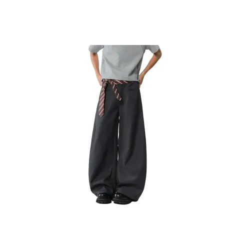 KLAMMKICKS Suit Trousers Unisex Dark Gray With Belt