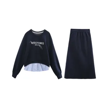 A Paradise For Awakening Skirt Set Women's Navy Blue