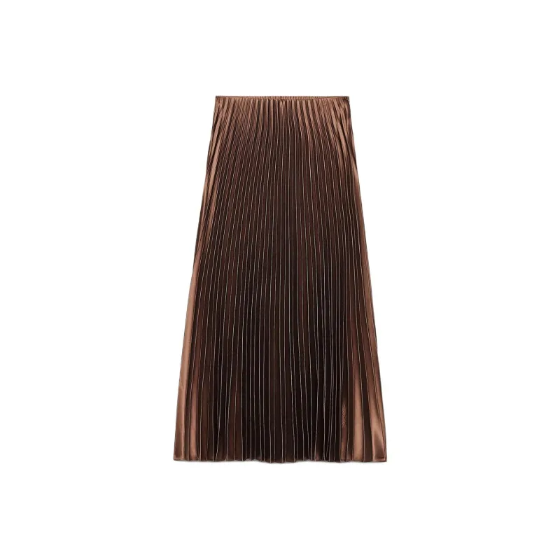 ZARA Casual Long Skirts Women's Dark Brown-0