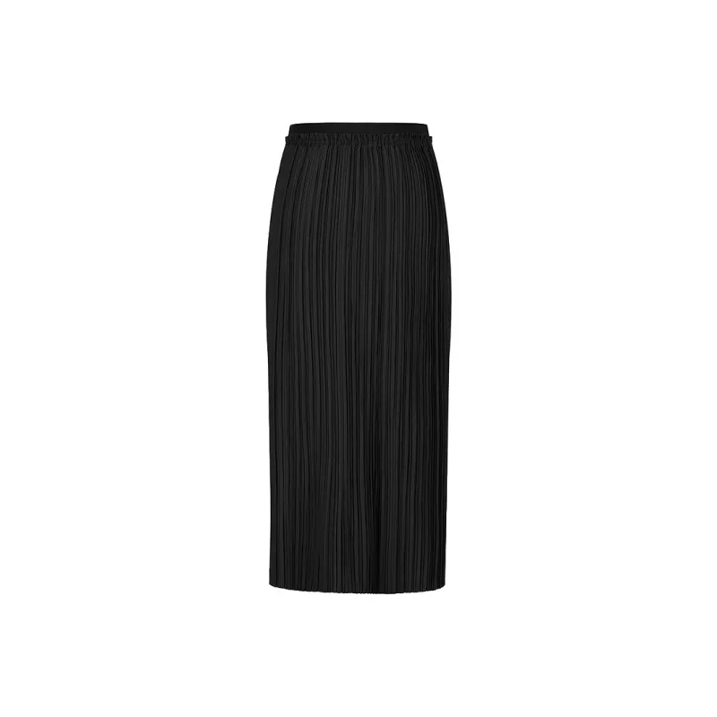 JZ. ANNAKRO Casual Long Skirt Women's Plain Black-0