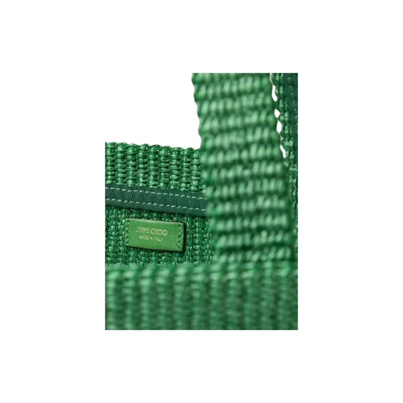 Jimmy Choo Raffia Tote Bag, Shopping Bag, Shoulder Bag Women's Green-4