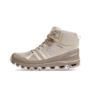 On Cloudrock Wear resistant And Waterproof High Top Hiking Shoes Women's Beige Brown
