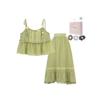 SNBL Two Piece Skirt Sets Women's Green