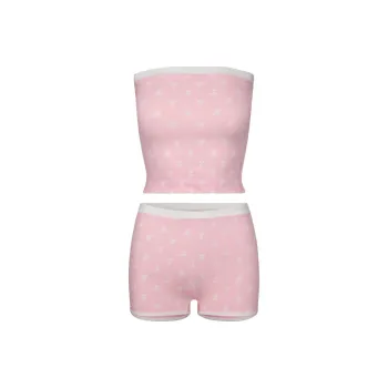 Rest&Recreation SS25 LOGO PATTERN TUBE TOP BIKINI Women's Pink
