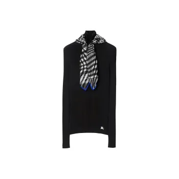 Burberry Scarf detail Ribbed Jumper