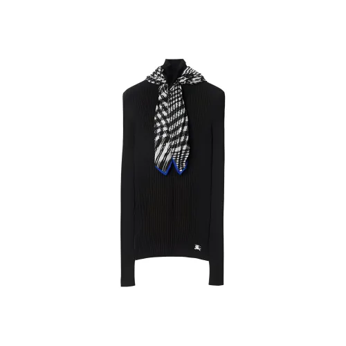 Burberry Scarf detail Ribbed Jumper