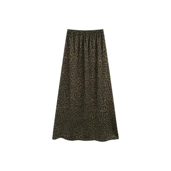 DGMZ Casual Long Skirts Women's Leopard Print
