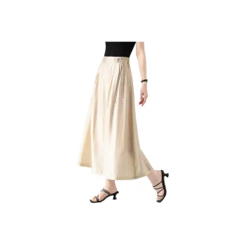XINFEIYU Casual Long Skirts Women's Beige
